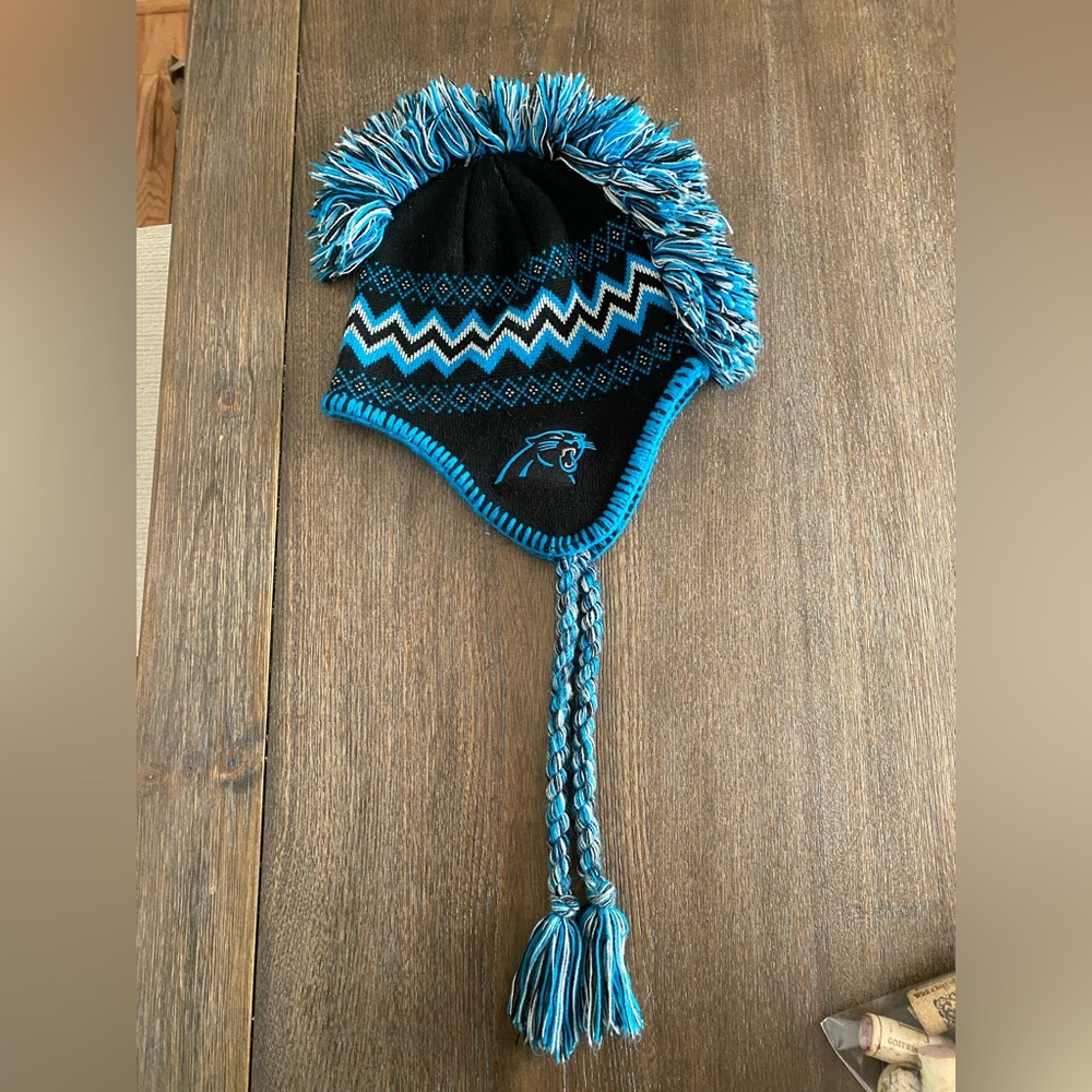 Used Carolina Panthers Beanie Hat